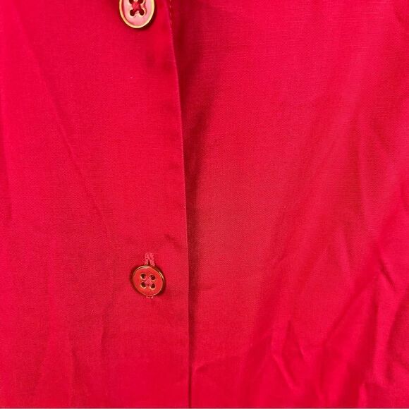 Chico’s no iron 3/4 sleeve fuchsia pink pleated boxy swing button down 3.5 XL - Picture 3 of 10